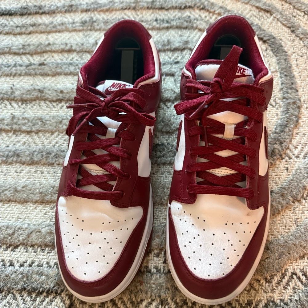 Nike Dunk Low ‘Team Red’ Maroon and White Sneakers